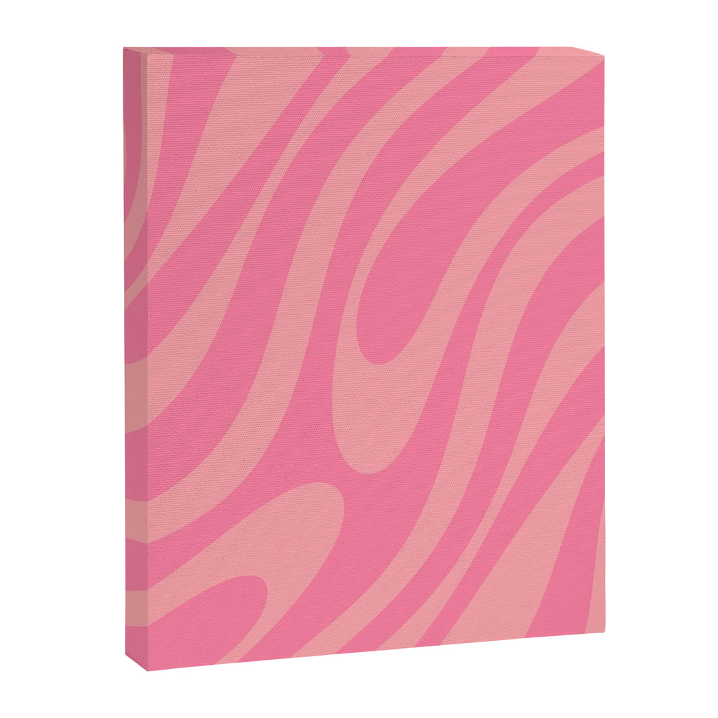 Retro Abstract Wavy Loops Pattern in Pretty Pink Canvas Print Gallery Image 8