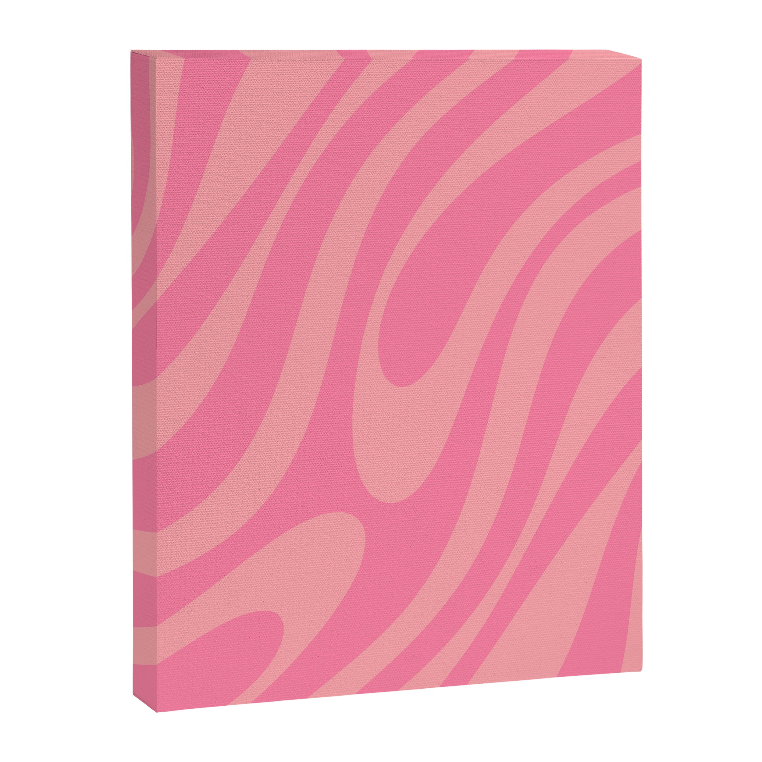 Retro Abstract Wavy Loops Pattern in Pretty Pink Canvas Print Gallery Image 8