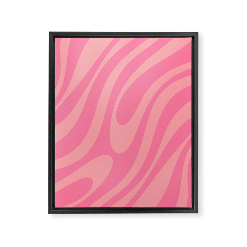 Retro Abstract Wavy Loops Pattern in Pretty Pink Framed Canvas Print Gallery Image 8