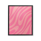 Retro Abstract Wavy Loops Pattern in Pretty Pink Framed Canvas Print Gallery Image 8