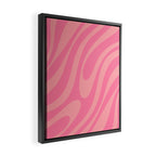 Retro Abstract Wavy Loops Pattern in Pretty Pink Framed Canvas Print Gallery Image 2