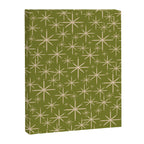 Retro Atomic Twinkling Starburst Pattern in Midcentury Modern Olive Green and Beige Canvas Print Gallery Image 8