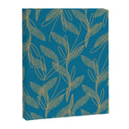 Retro Botanical Pattern in Gold and Peacock Blue Canvas Print Gallery Image 8
