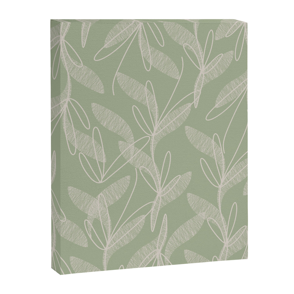 Retro Botanical Pattern Sage Green Canvas Print Gallery Image 8