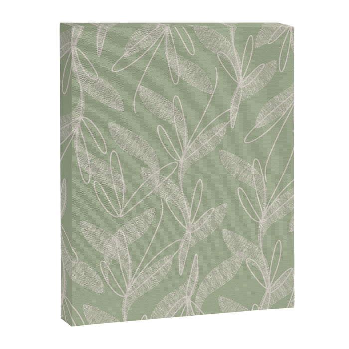Retro Botanical Pattern Sage Green Canvas Print Gallery Image 1
