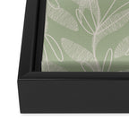 Retro Botanical Pattern Sage Green Framed Canvas Print Gallery Image 3