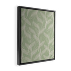 Retro Botanical Pattern Sage Green Framed Canvas Print Gallery Image 2
