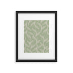Retro Botanical Pattern Sage Green Framed Art Print Gallery Image 6