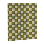 Retro Check Grid Pattern in Midcentury Modern Olive Green Navy Blue Beige Canvas Print Gallery Image 8