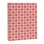 Retro Check Thick Grid Pattern 2 Bright Pink Orange Cream Canvas Print Gallery Image 8