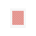 Retro Check Thick Grid Pattern 2 Bright Pink Orange Cream Art Print Gallery Image 1