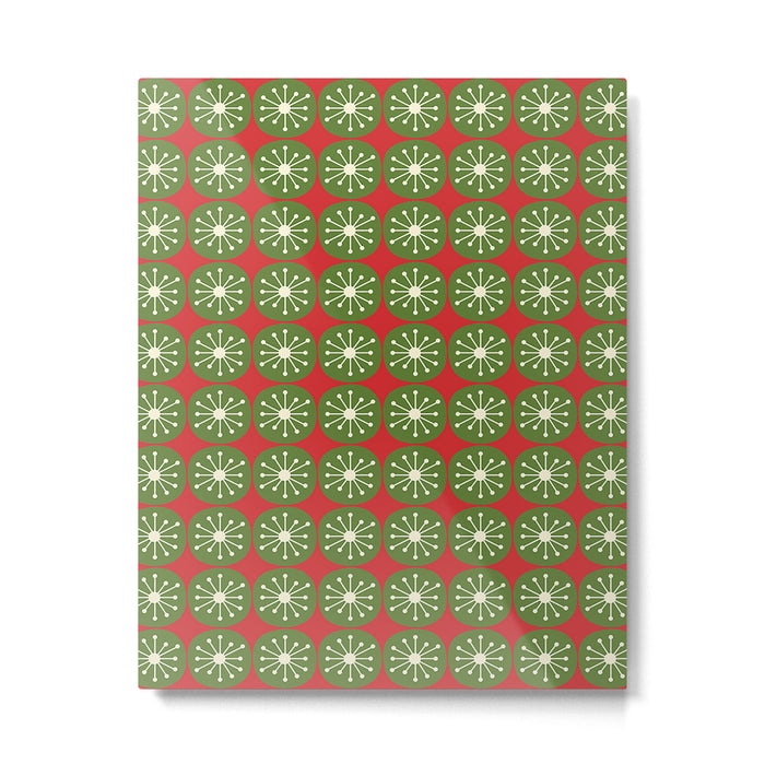 Retro Christmas Atomic Dots Mid Century Modern Xmas Pattern on Red Metal Print Gallery Image 1