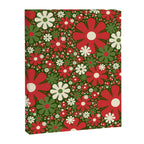 Retro Christmas Floral Fantasy Red Green Cream Canvas Print Gallery Image 8