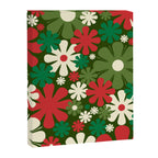 Retro Christmas Flowers 60s 70s Aesthetic Floral Pattern in Vintage Green Red Cream Canvas Print Gallery Image 8