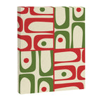 Retro Christmas Mid Century Modern Piquet Multi Red Green Cream Abstract Geometric Pattern Canvas Print Gallery Image 8