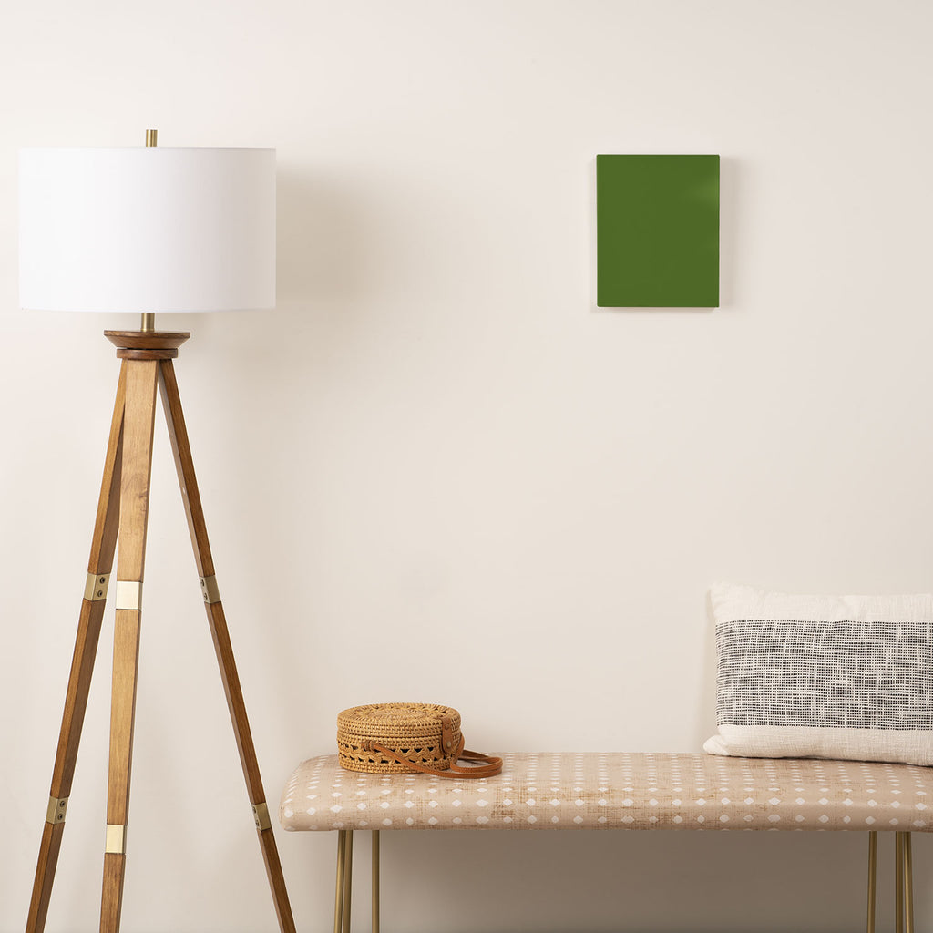 Retro Christmas Olive Green Solid Colour Canvas Print Gallery Image 2