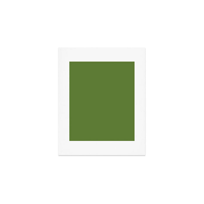 Retro Christmas Olive Green Solid Colour Art Print Gallery Image 1