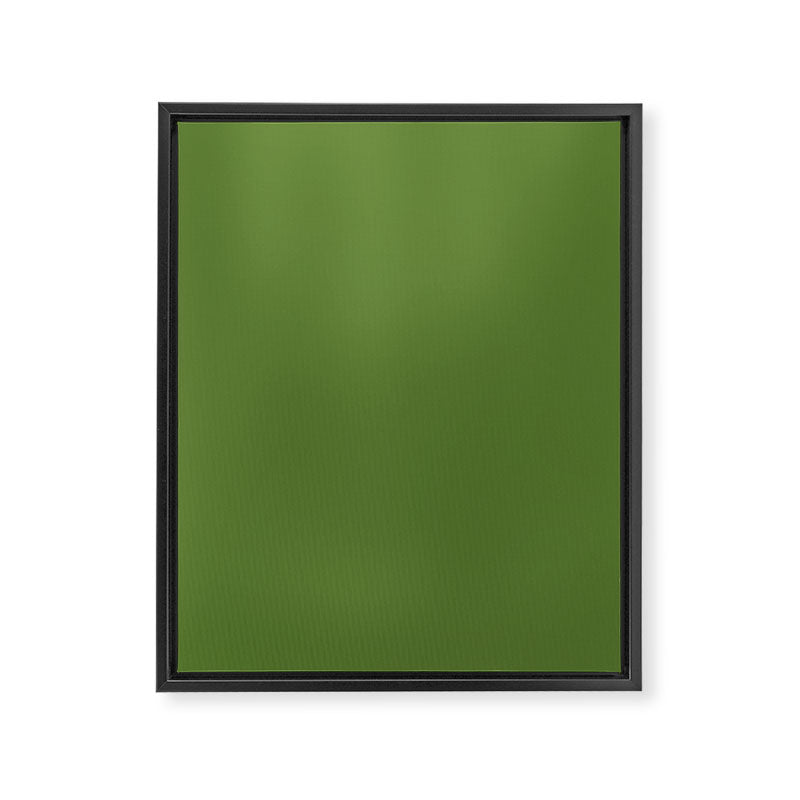 Retro Christmas Olive Green Solid Colour Framed Canvas Print Gallery Image 8