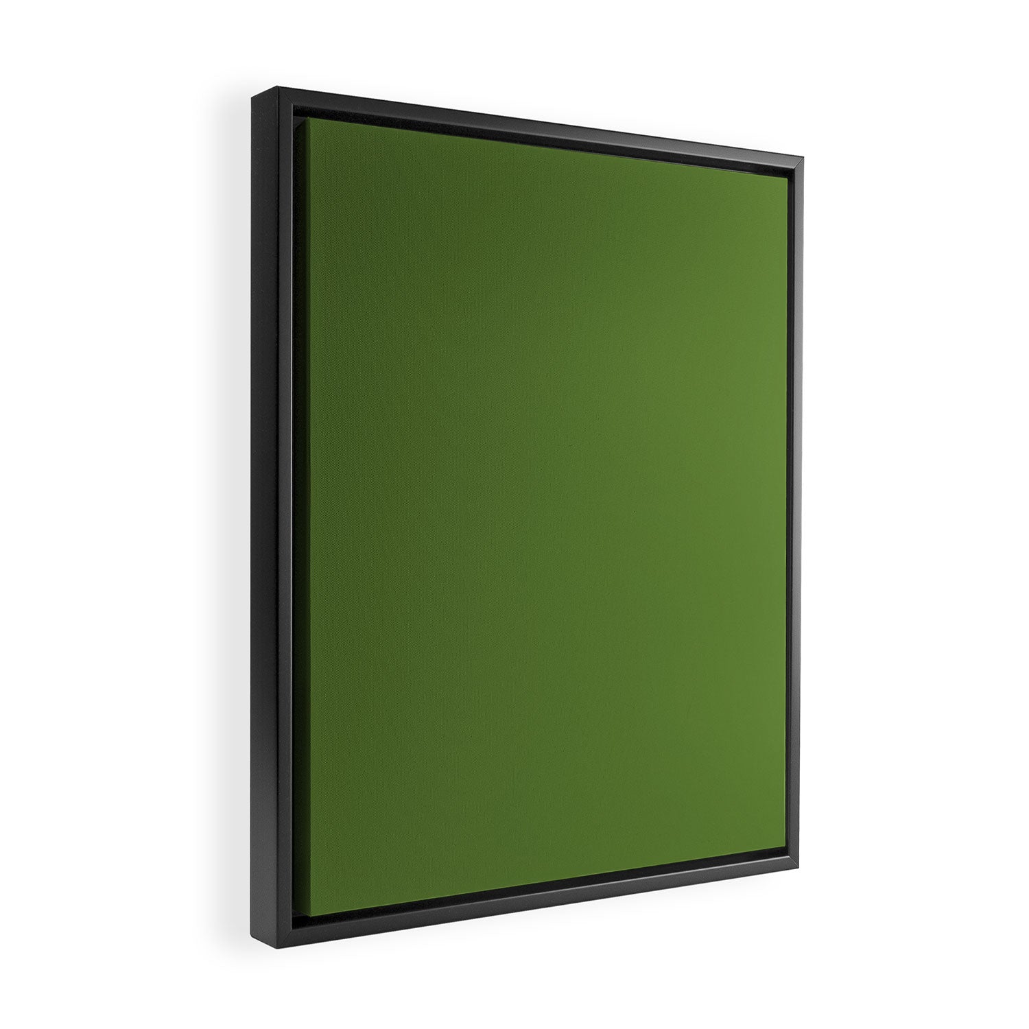 Retro Christmas Olive Green Solid Colour Framed Canvas Print Gallery Image 2
