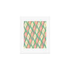 Retro Christmas Ornament Pattern Mint Green Blush Pink Cream Art Print Gallery Image 1