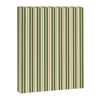 Retro Christmas Stripes - Vertical Holiday Stripe Pattern Green Red Cream  Canvas Print Gallery Image 8