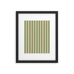 Retro Christmas Stripes - Vertical Holiday Stripe Pattern Green Red Cream  Framed Art Print Gallery Image 6