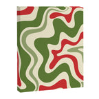 Retro Christmas Swirl Abstract Pattern in Olive Green, Sage, Xmas Red, and Cream Canvas Print Gallery Image 6