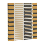 Retro Contemporary Block Stripes in Charcoal Ochre Canvas Print Gallery Image 8