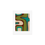Retro Copacetic Abstract in Mid Mod Olive Green, Maroon, and Turquoise Teal  Art Print Gallery Image 1
