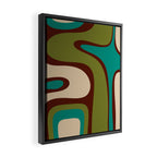 Retro Copacetic Abstract in Mid Mod Olive Green, Maroon, and Turquoise Teal  Framed Canvas Print Gallery Image 2