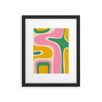 Retro Copacetic Abstract Yellow Pink Green Framed Art Print Gallery Image 6