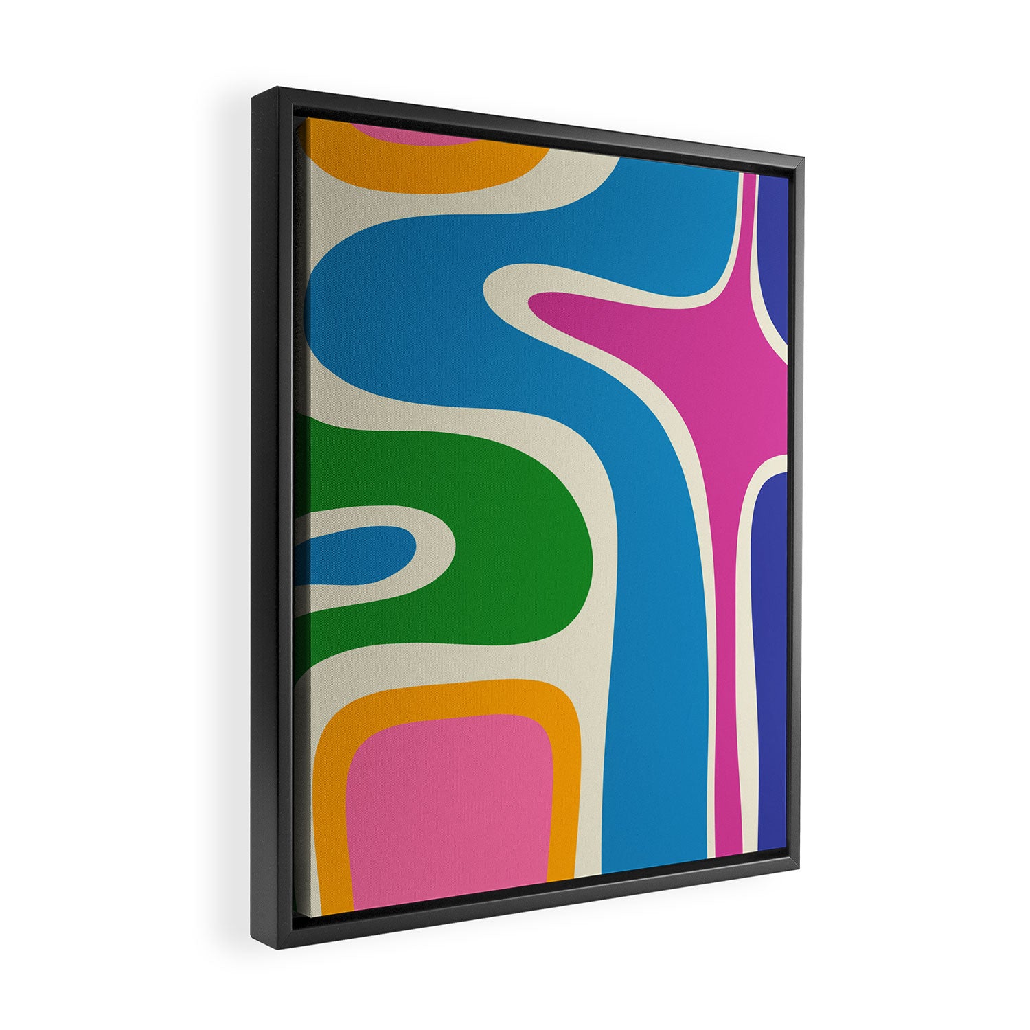 Retro Copacetic Colorful Fun Abstract Pattern Framed Canvas Print Gallery Image 2
