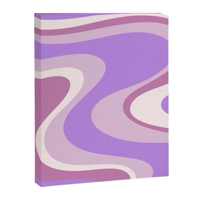 Retro Dream Abstract Liquid Swirl Pattern in Light Purple Canvas Print Gallery Image 1