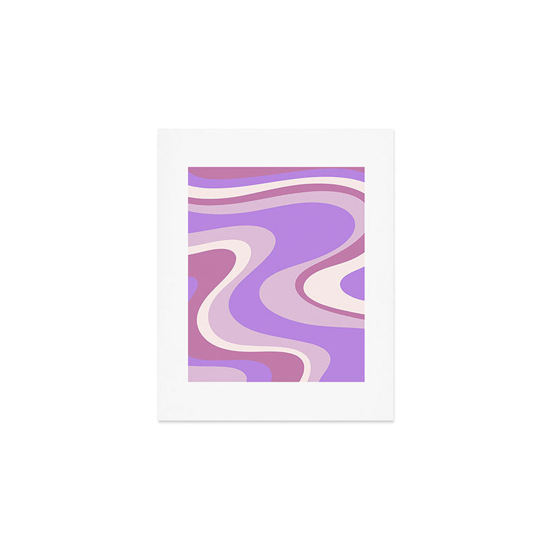 Retro Dream Abstract Liquid Swirl Pattern in Light Purple Art Print Gallery Image 1