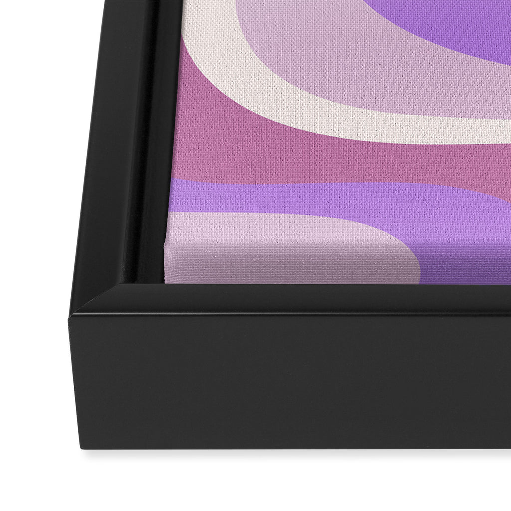 Retro Dream Abstract Liquid Swirl Pattern in Light Purple Framed Canvas Print Gallery Image 3