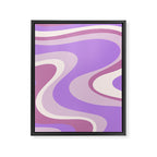 Retro Dream Abstract Liquid Swirl Pattern in Light Purple Framed Canvas Print Gallery Image 8