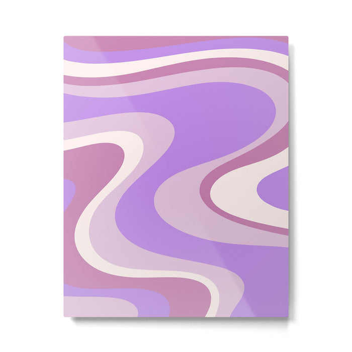 Retro Dream Abstract Liquid Swirl Pattern in Light Purple Metal Print Gallery Image 1