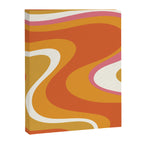 Retro Dream Liquid Swirls Abstract Ochre Orange Pink Cream Canvas Print Gallery Image 8