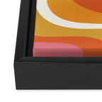 Retro Dream Liquid Swirls Abstract Ochre Orange Pink Cream Framed Canvas Print Gallery Image 3