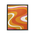Retro Dream Liquid Swirls Abstract Ochre Orange Pink Cream Framed Canvas Print Gallery Image 8