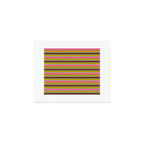 Retro Eclectic Watercolor Paper Stripes Pattern Pink Chartreuse Brown Blue Cream Art Print Gallery Image 1