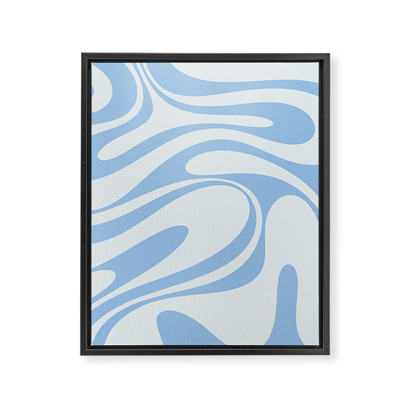 Retro Fantasy Swirl Abstract in Powder Blue Framed Canvas Print Gallery Image 8