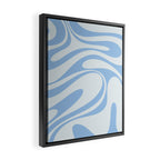 Retro Fantasy Swirl Abstract in Powder Blue Framed Canvas Print Gallery Image 2