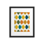 Retro Fish Mid Century Modern Multicolor Abstract Pattern Framed Art Print Gallery Image 6