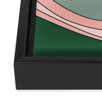 Retro Floral Daydream 60s Flowers Forest Green and Blush Pink Framed Canvas Print Gallery Image 3