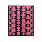 Retro Floral Jonnty Flowers and Stripes Pink and Blue Pattern Framed Canvas Print Gallery Image 8