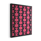 Retro Floral Jonnty Flowers and Stripes Pink and Blue Pattern Framed Canvas Print Gallery Image 2