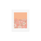 Retro Garden Flower Cuff 60s 70s Pastel Peach Pink Floral Pattern Art Print Gallery Image 1