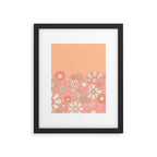 Retro Garden Flower Cuff 60s 70s Pastel Peach Pink Floral Pattern Framed Art Print Gallery Image 6