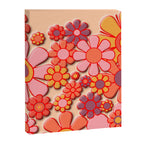 Retro Garden Flower Cuff 60s 70s Puffy Look Pink Peach Orange Pattern Canvas Print Gallery Image 8